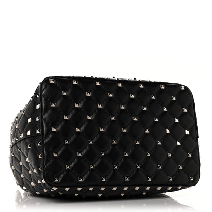 Valentino Garavani Nappa Medium Rockstud Spike Bucket Bag Black 3 of 7