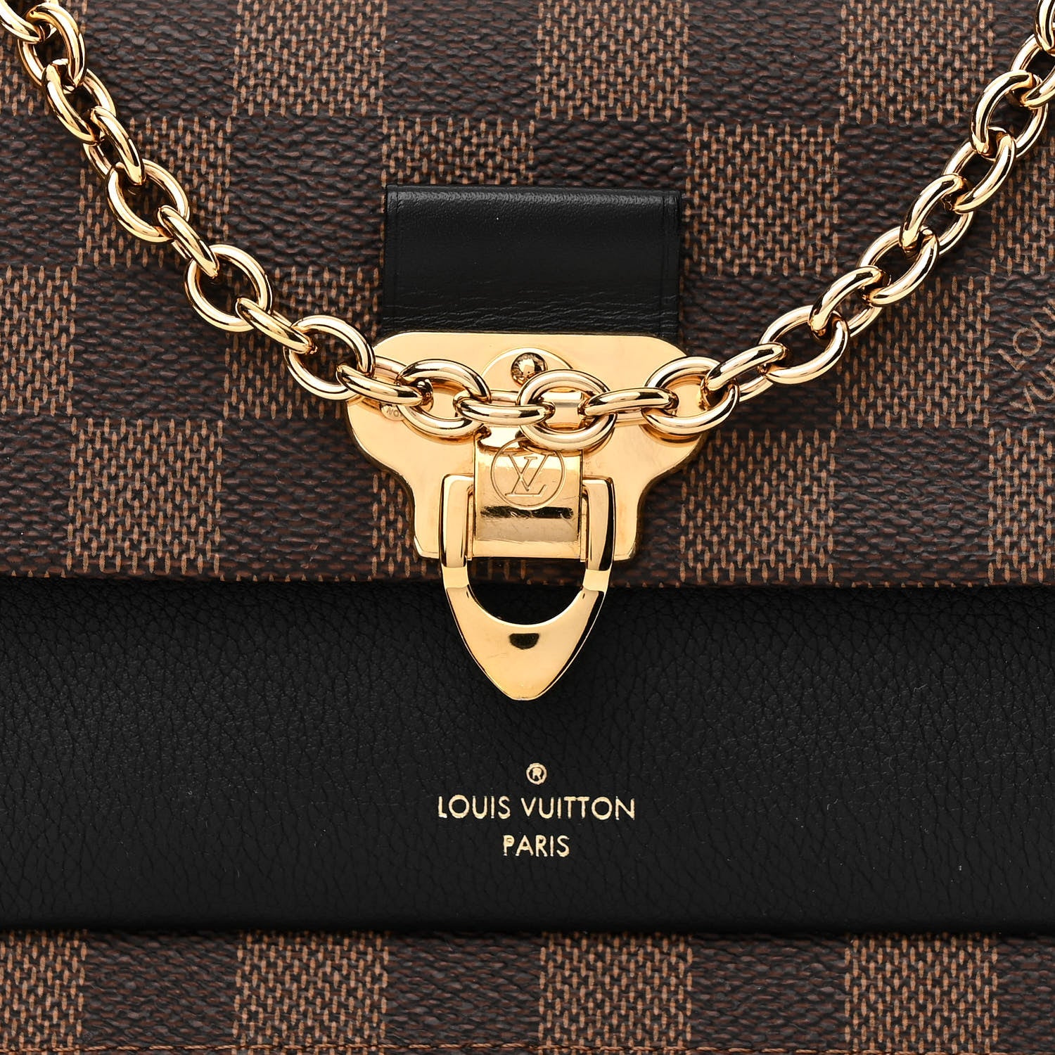 Louis Vuitton Damier Ebene Vavin Chain Wallet Black 8 of 11