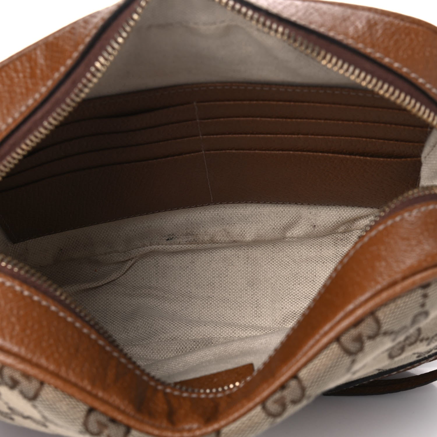 Gucci Monogram Mini Bree Messenger Bag Beige Tabacco 4 of 12
