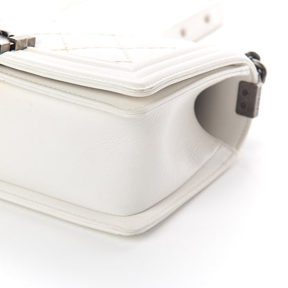 Chanel Calfskin Double Stitch Medium Boy Flap White 10 of 12