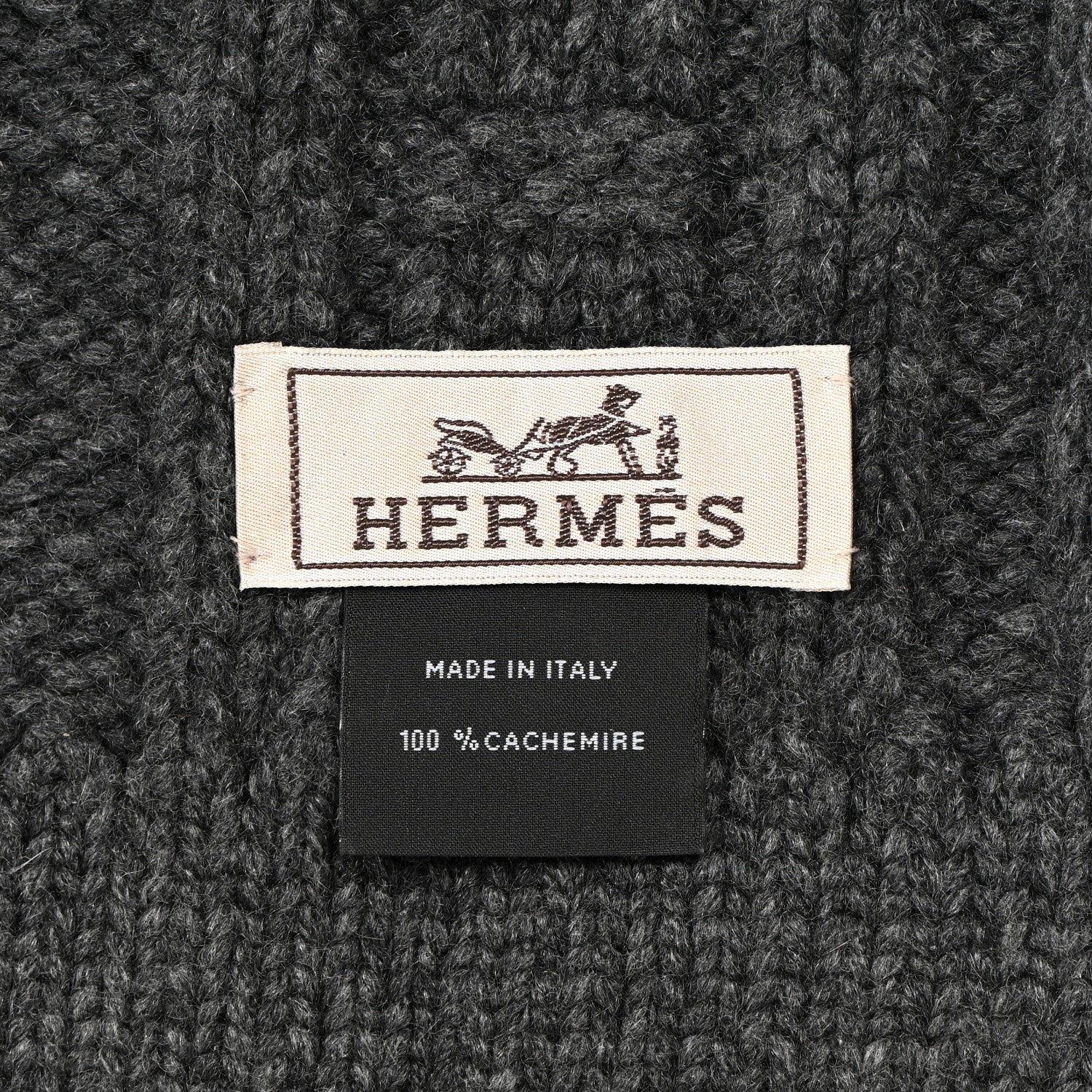 Hermes Cashmere Tri-Maillon Muffler Gris 3 of 3