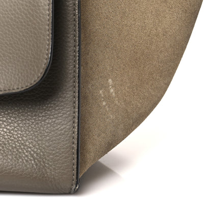 Celine Drummed Calfskin Suede Small Trapeze Souris 10 of 11