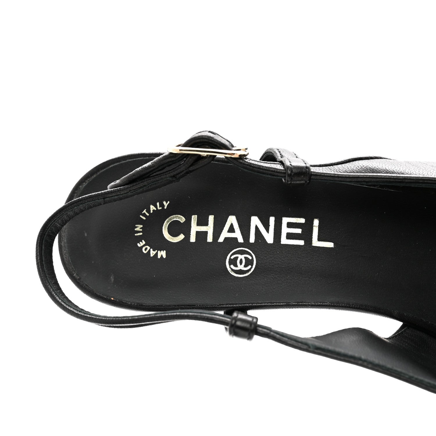 Chanel Lambskin Cap Toe CC Slingback Pumps 40.5 Black 7 of 7