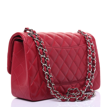 Chanel Caviar Quilted Jumbo Double Flap Dark Pink 3 of 15
