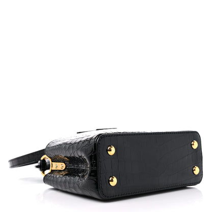 Louis Vuitton Crocodile Mini Capucines Black 4 of 11