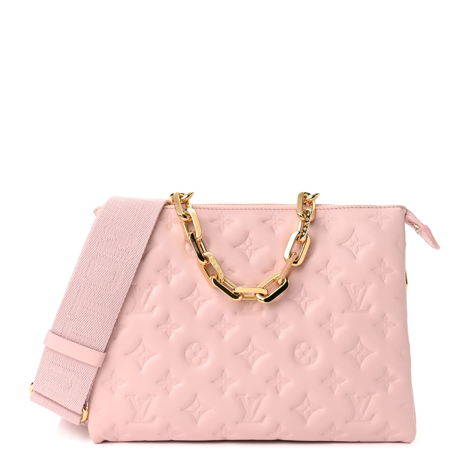 Louis Vuitton Lambskin Embossed Monogram Coussin PM Rose 1 of 11