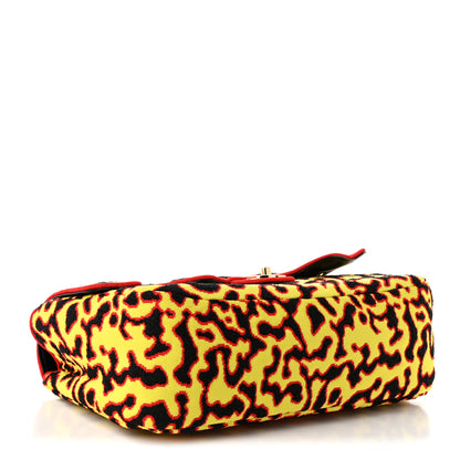 Chanel Mixed Fibers Magma Maxi Flap Yellow Black Red 4 of 11
