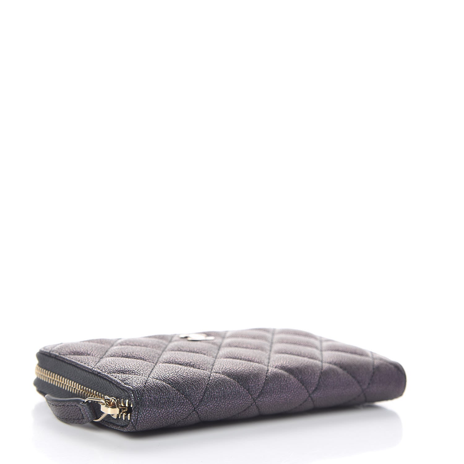 Chanel Iridescent Caviar Quilted Medium Zip Around Wallet Black 4 of 9