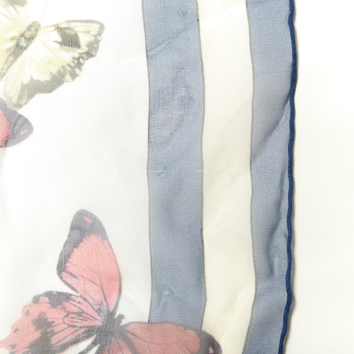 Alexander McQueen Silk Chiffon Butterfly And Lion Scarf Blue 5 of 6