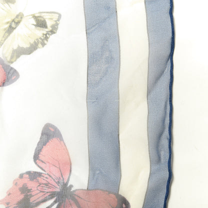 Alexander McQueen Silk Chiffon Butterfly And Lion Scarf Blue 5 of 6