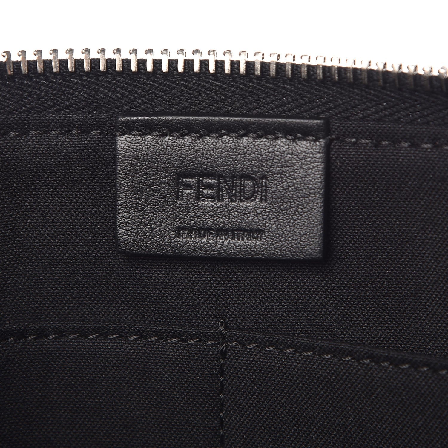 Fendi Elaphe Crocodile Monster Eyes Zip Around Pouch Black 6 of 8