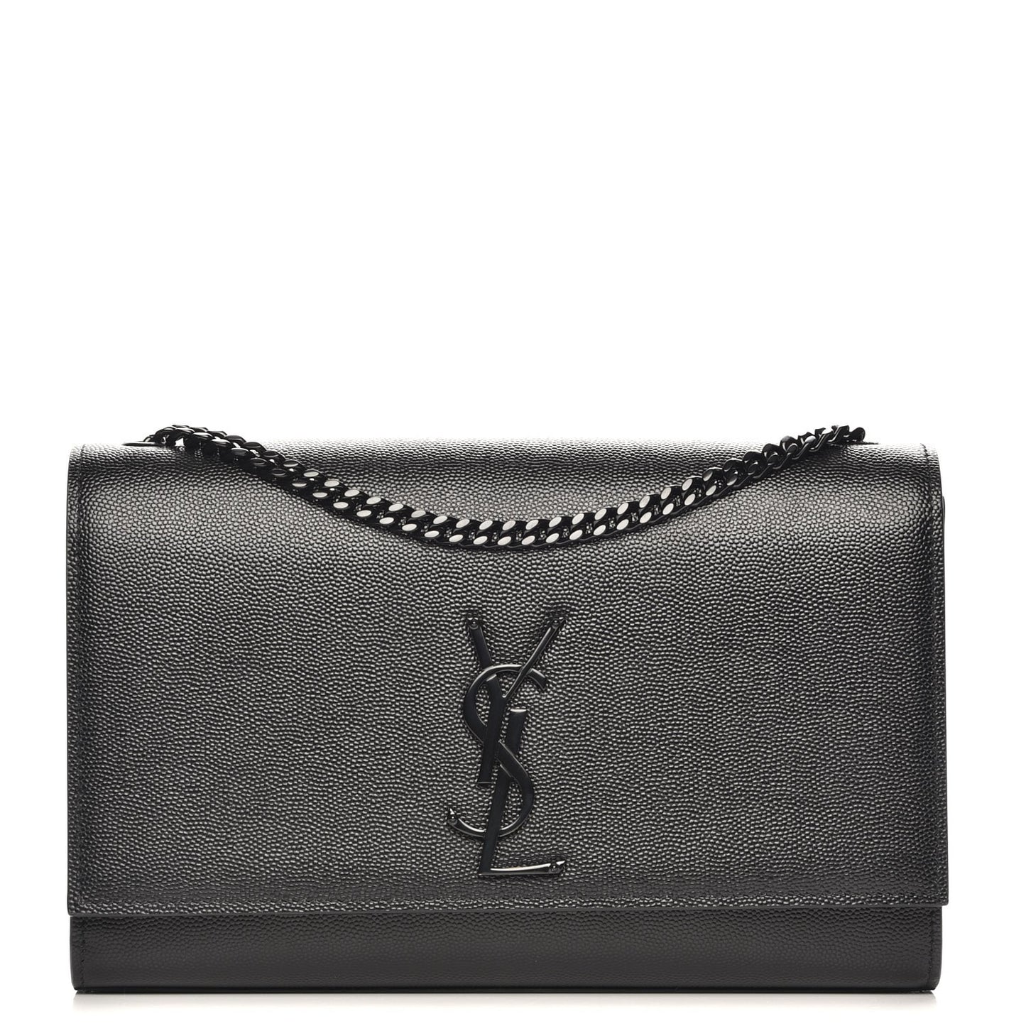 Grain De Poudre Medium Classic Monogram Kate Satchel Black