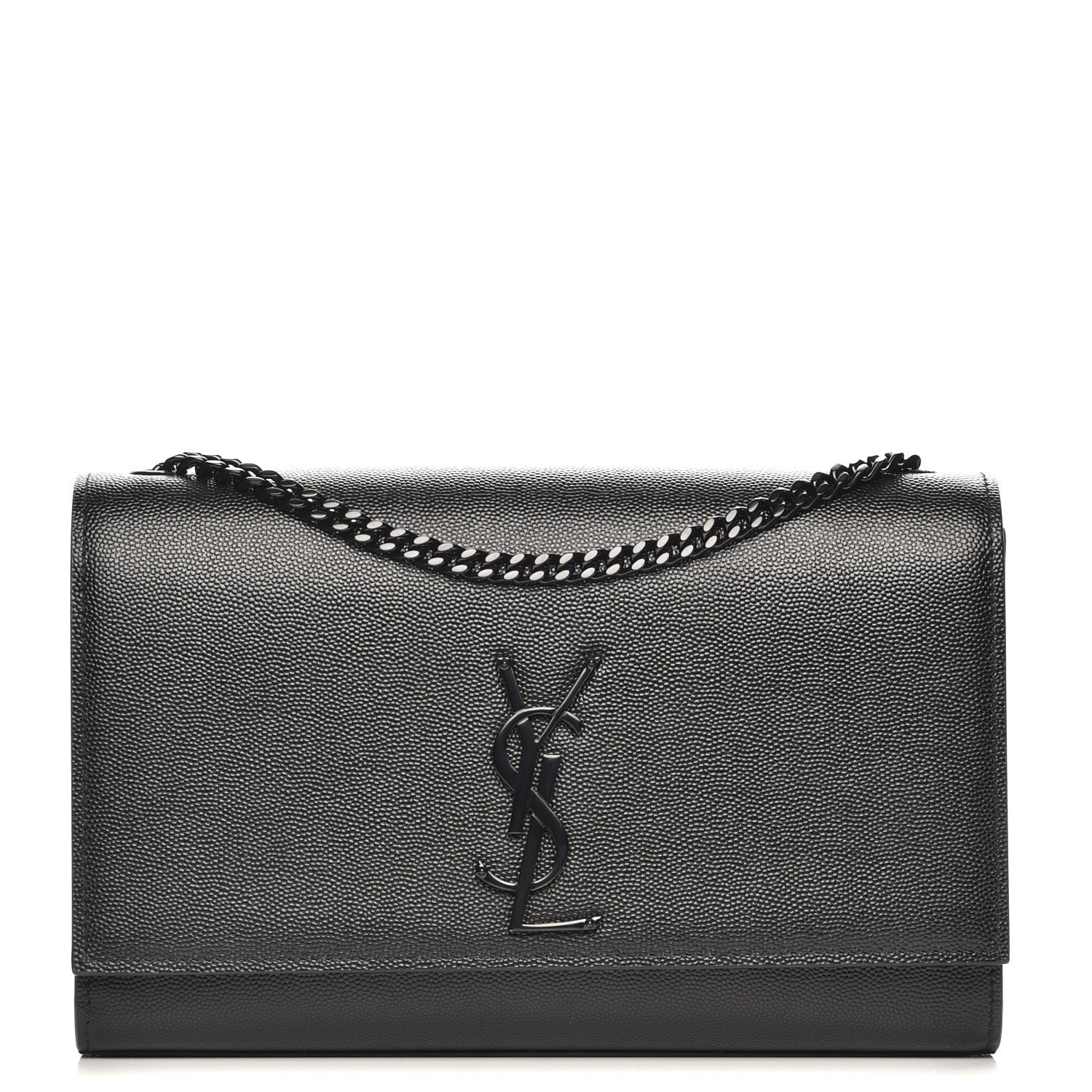 Saint Laurent Grain De Poudre Medium Classic Monogram Kate Satchel Black 1 of 6