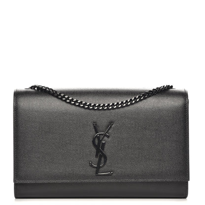 Saint Laurent Grain De Poudre Medium Classic Monogram Kate Satchel Black 1 of 6