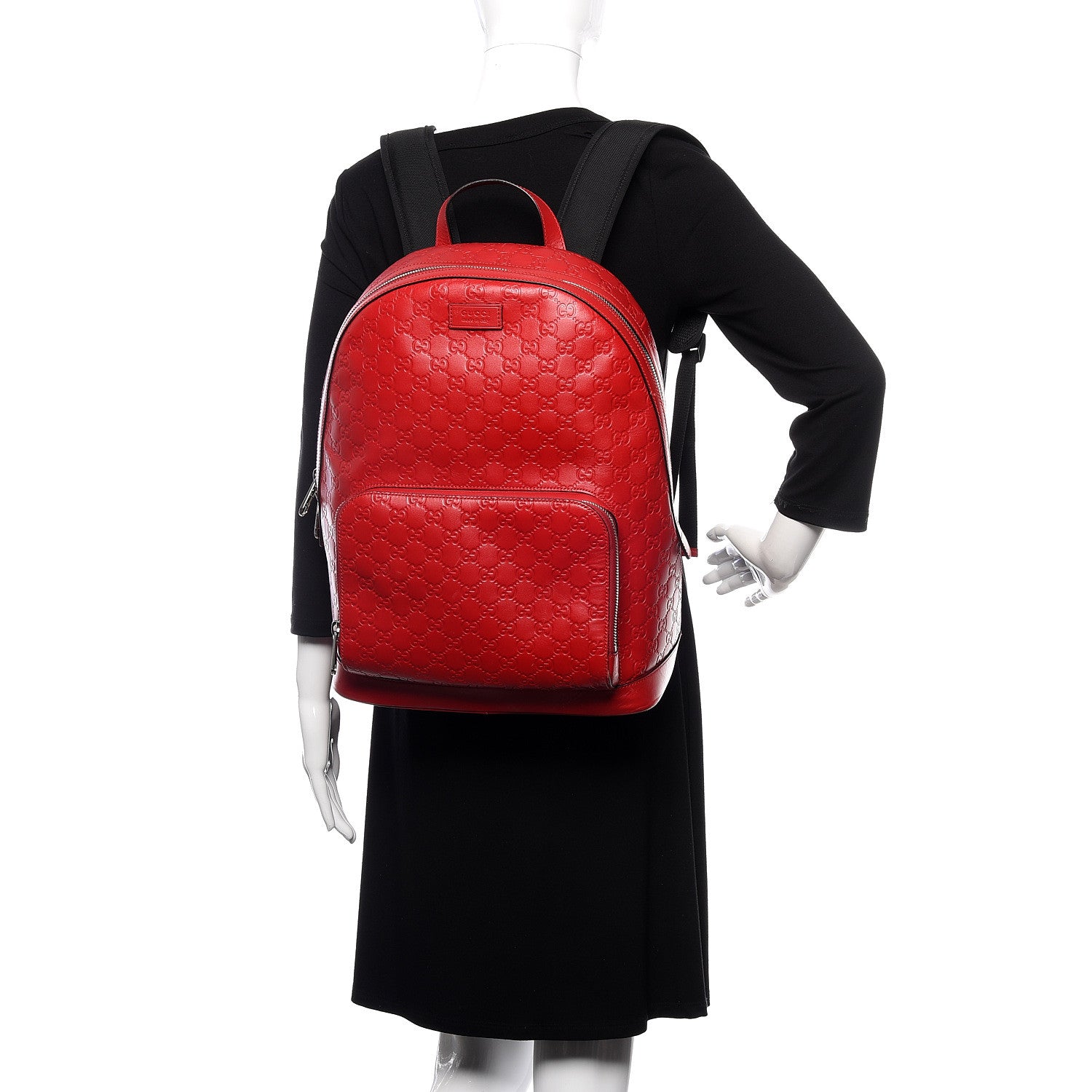 Gucci Guccissima Signature Day Backpack Hibiscus Red 2 of 9