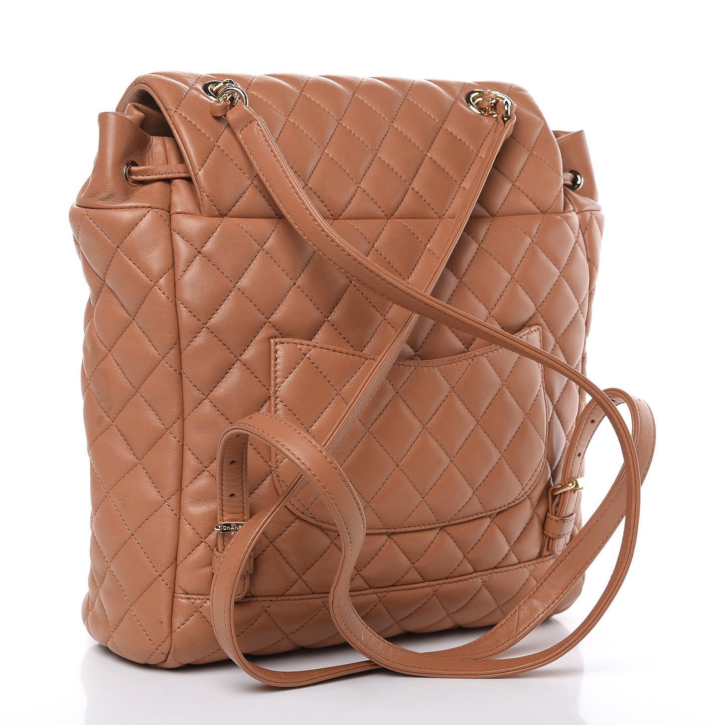 Lambskin Quilted Large Urban Spirit Backpack Dark Beige