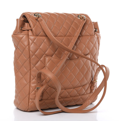 Chanel Lambskin Quilted Large Urban Spirit Backpack Dark Beige 3 of 12