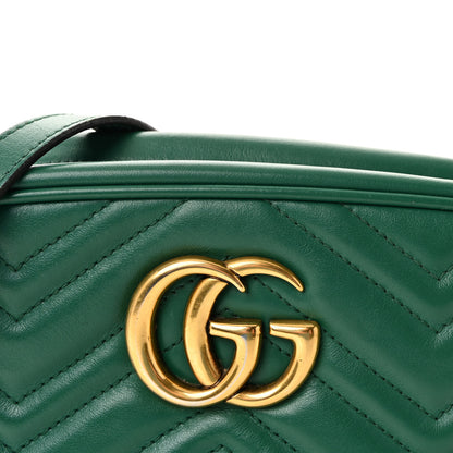 Gucci Calfskin Matelasse Small GG Marmont Chain Shoulder Bag Emerald Green 8 of 10