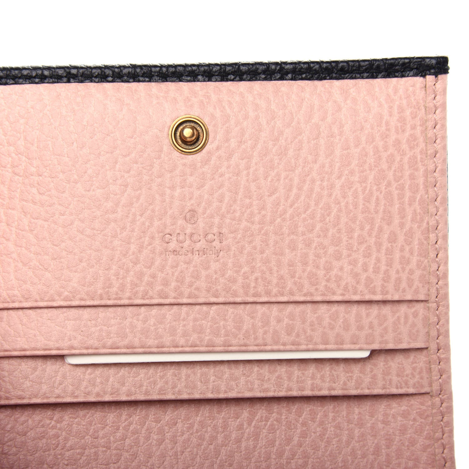 Gucci Calfskin GG Marmont Bow Card Case Black 7 of 9
