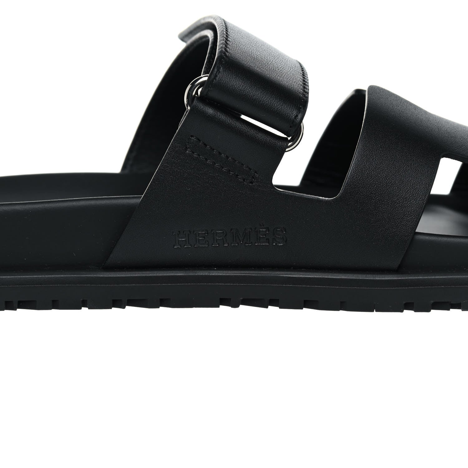 Hermes Calfskin Womens Chypre Sandals 39 Black 9 of 10