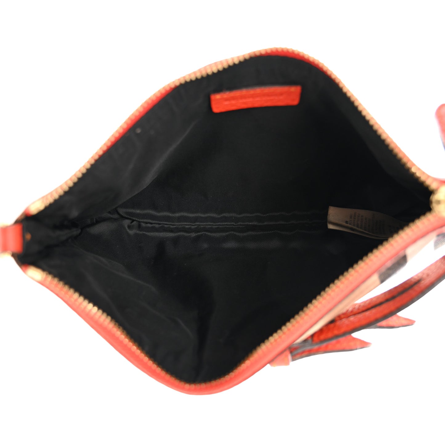 House Check Bridle Calfskin Peyton Crossbody Orange