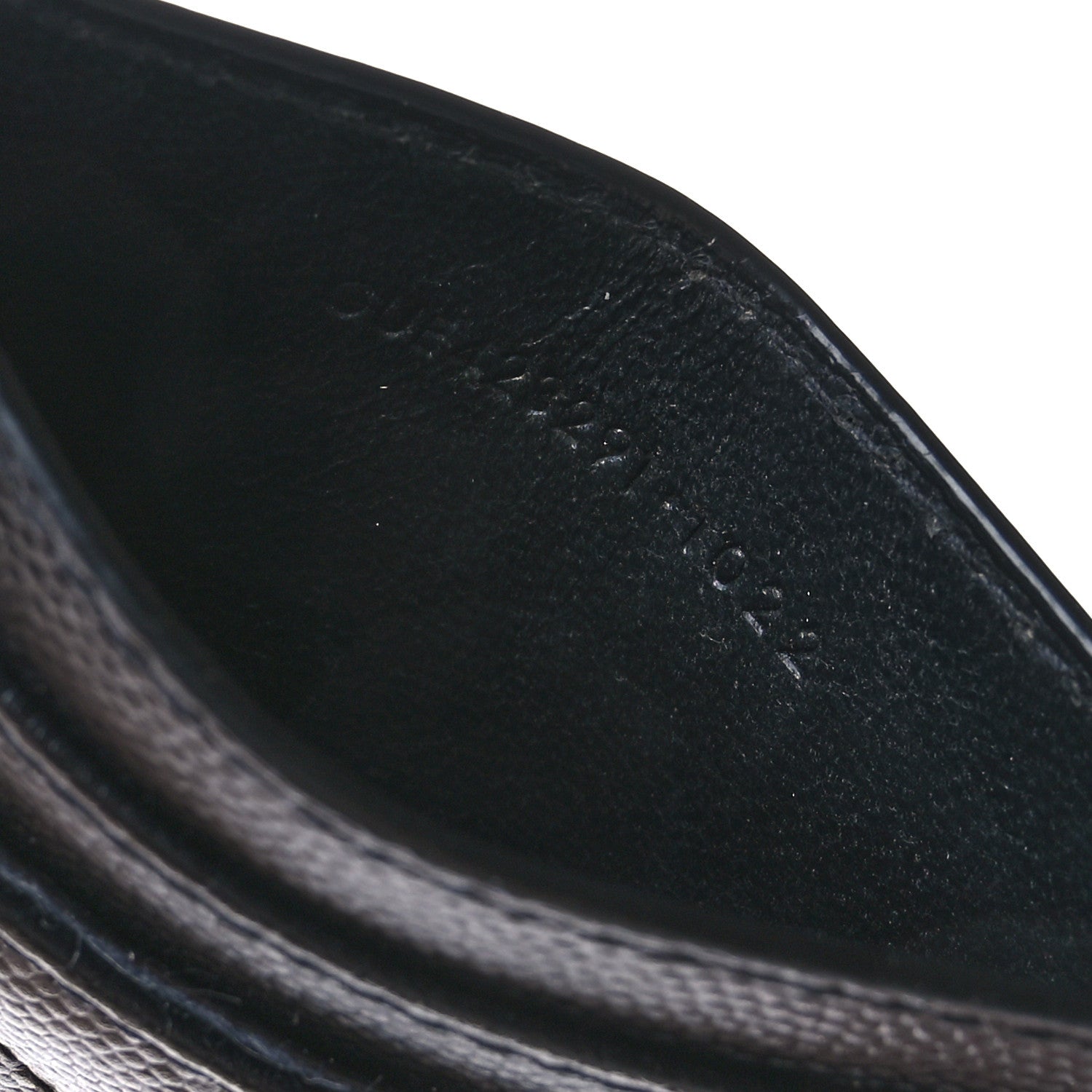 Saint Laurent Grain De Poudre Matelasse Chevron Monochrome Monogram Credit Card Case Black 7 of 7