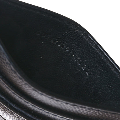 Saint Laurent Grain De Poudre Matelasse Chevron Monochrome Monogram Credit Card Case Black 7 of 7