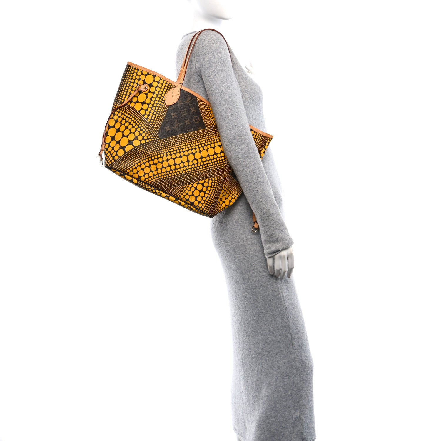 Louis Vuitton Monogram Kusama Waves Neverfull MM Yellow 2 of 10
