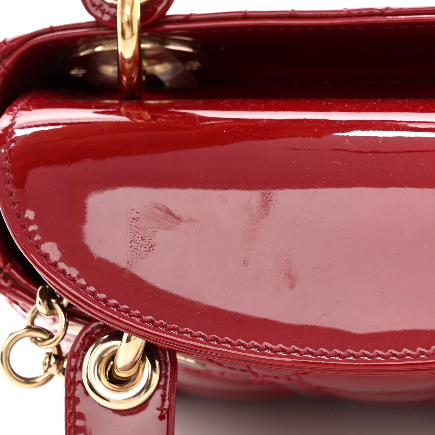 Christian Dior Patent Cannage Mini Lady Dior Red 11 of 12