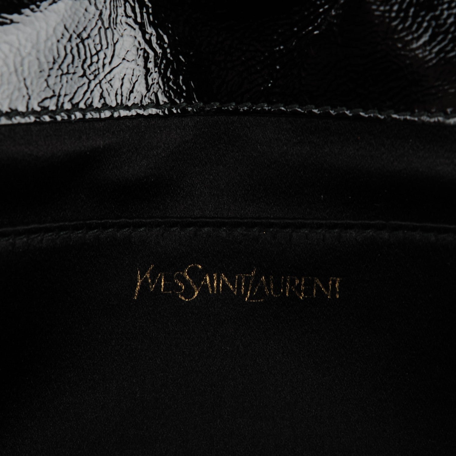 Saint Laurent Textured Patent Monogram Large Belle De Jour Clutch Black 5 of 7