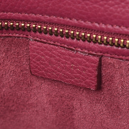 Celine Drummed Calfskin Nano Luggage Plum 9 of 9