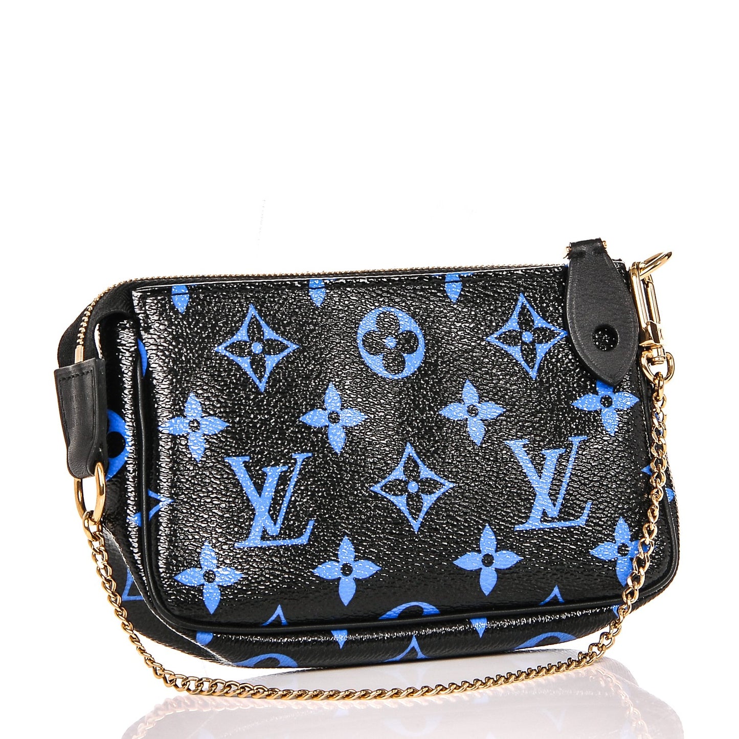 Colored Monogram Mini Pochette Accessories Blue Black