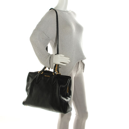 Miu Miu Vitello Caribu Top Handle Bag Nero Black 2 of 8