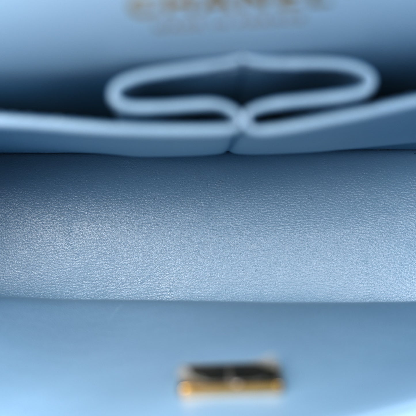 Caviar Quilted Small Double Flap Light Blue