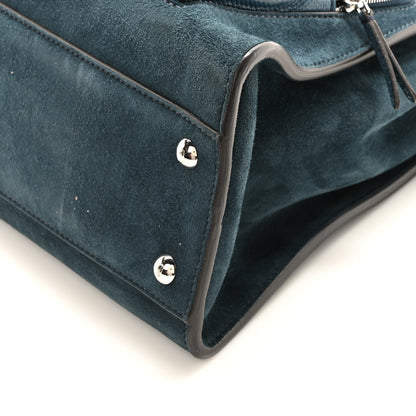 Fendi Chamois Karung Shiny Nappa Medium 3 Pocket Peekaboo Iconic Satchel Cobalto Petrolio 9 of 9