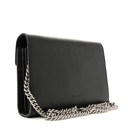 Gucci Calfskin Mini Dionysus Chain Wallet Black 3 of 9