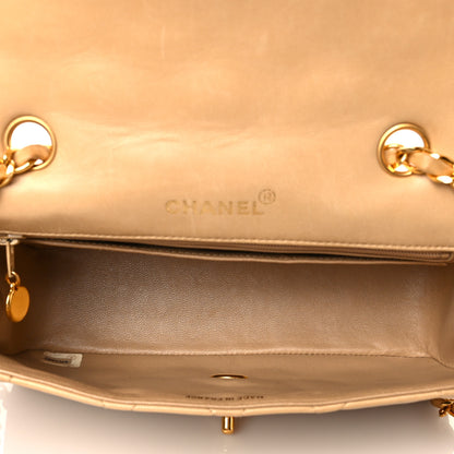 Chanel Lambskin Quilted Small Single Flap Beige 4 of 12