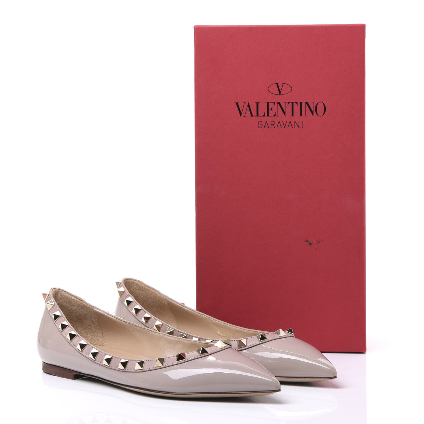Patent Rockstud Ballerina Flats 36 Poudre