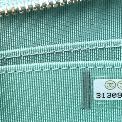 Chanel Caviar Quilted Zip Coin Purse Light Blue 7 of 10