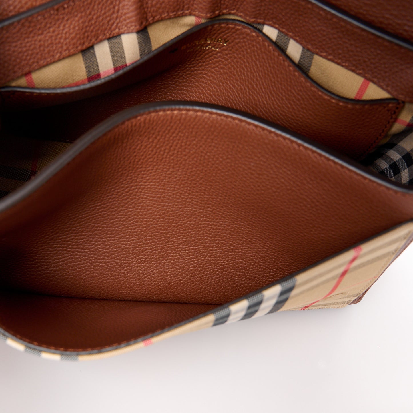 Calfskin Vintage Check Note Crossbody Bag Tan
