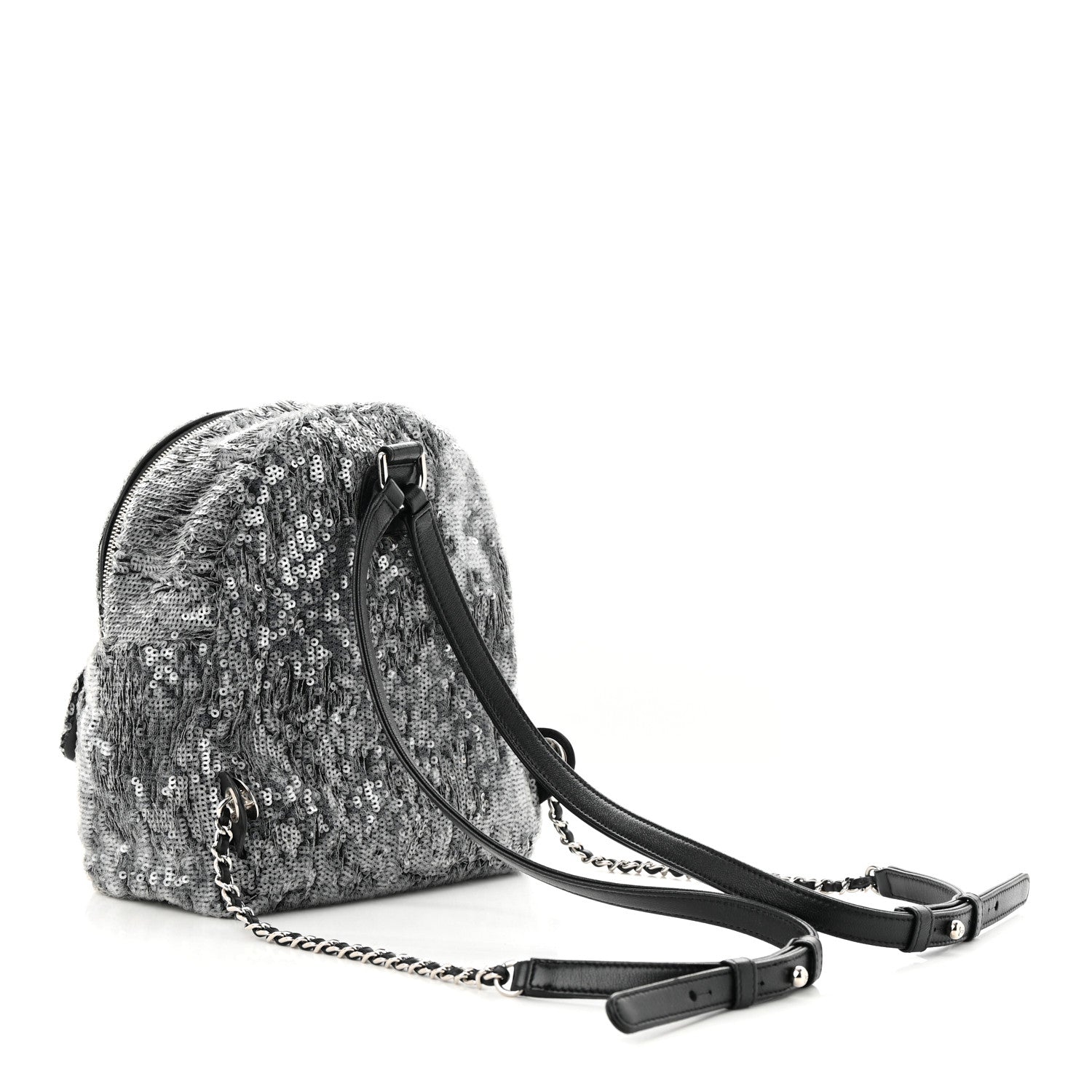 Chanel Sequin Waterfall Backpack Grey 3 of 10