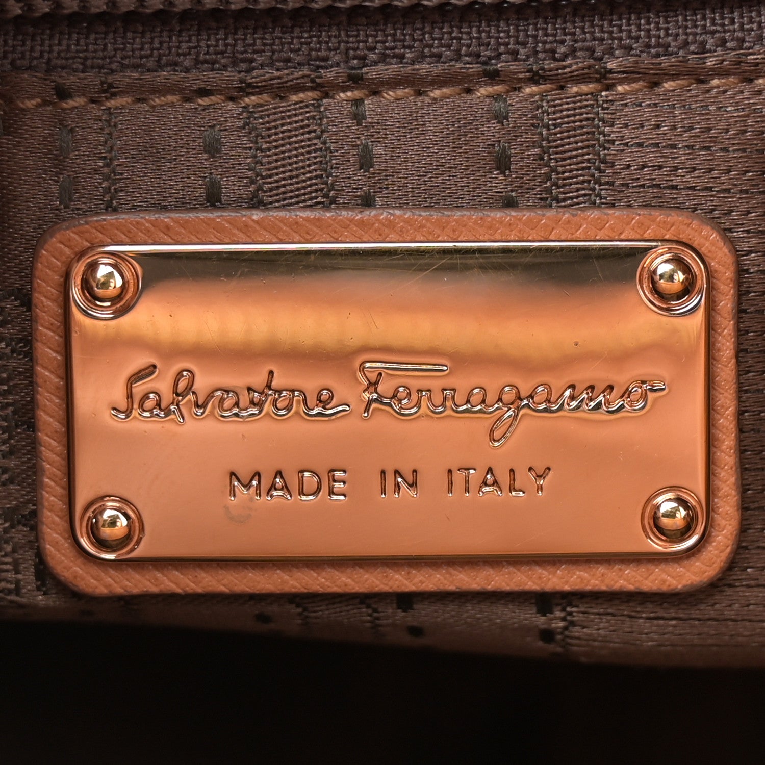 Salvatore Ferragamo Printed Calfskin Briana Tote Brown 6 of 11
