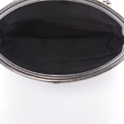 Chanel Metallic Goatskin Quilted Frame Clasp Flap Clutch Silver Gold 6 of 8