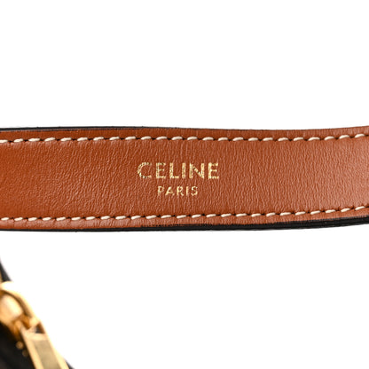 Celine Triomphe Canvas Calfskin Ava Shoulder Bag Tan 6 of 14