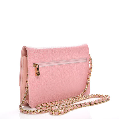 Chanel Caviar Timeless CC Wallet On Chain WOC Pink 3 of 8