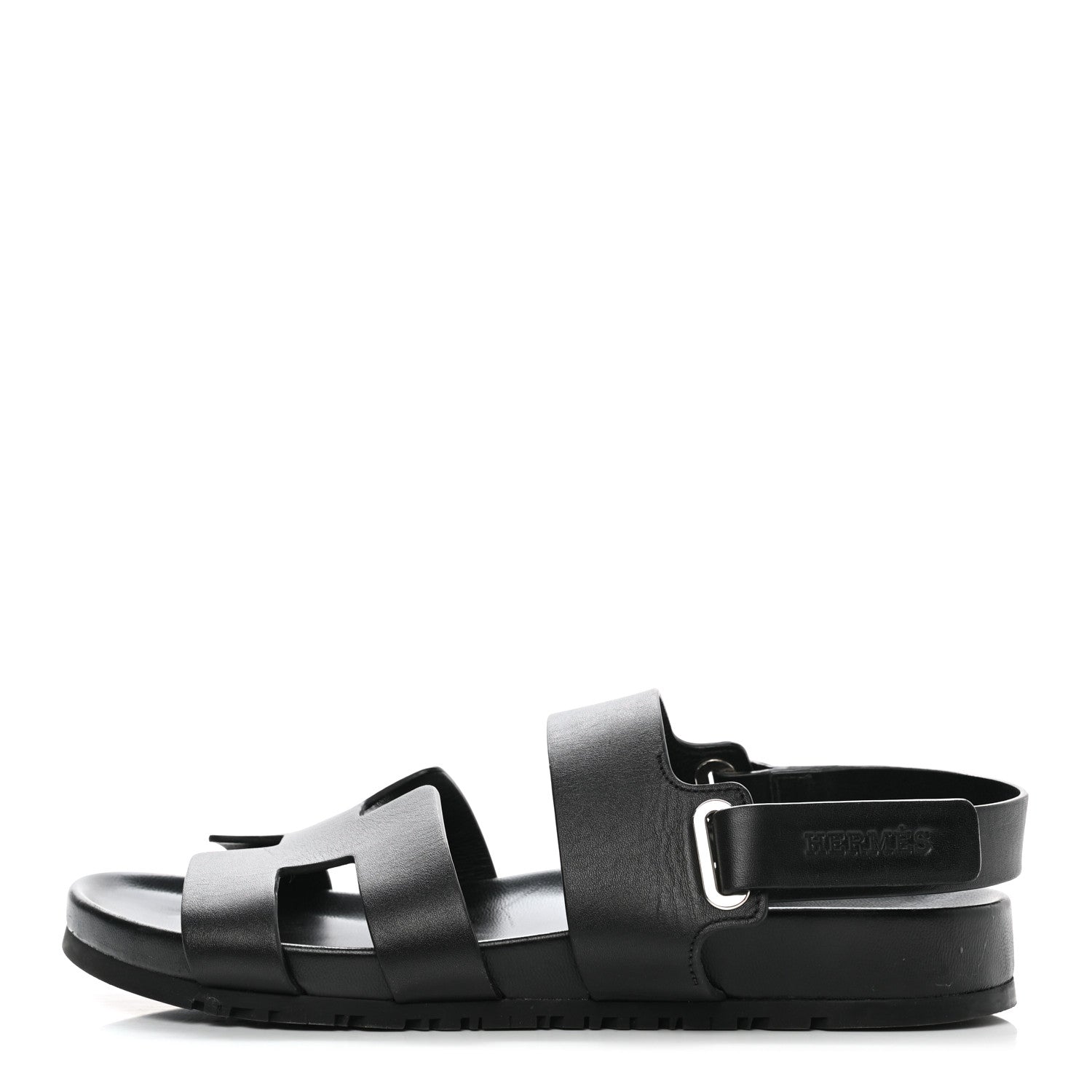 Hermes Calfskin Womens Takara Sandals 41 Black 1 of 11