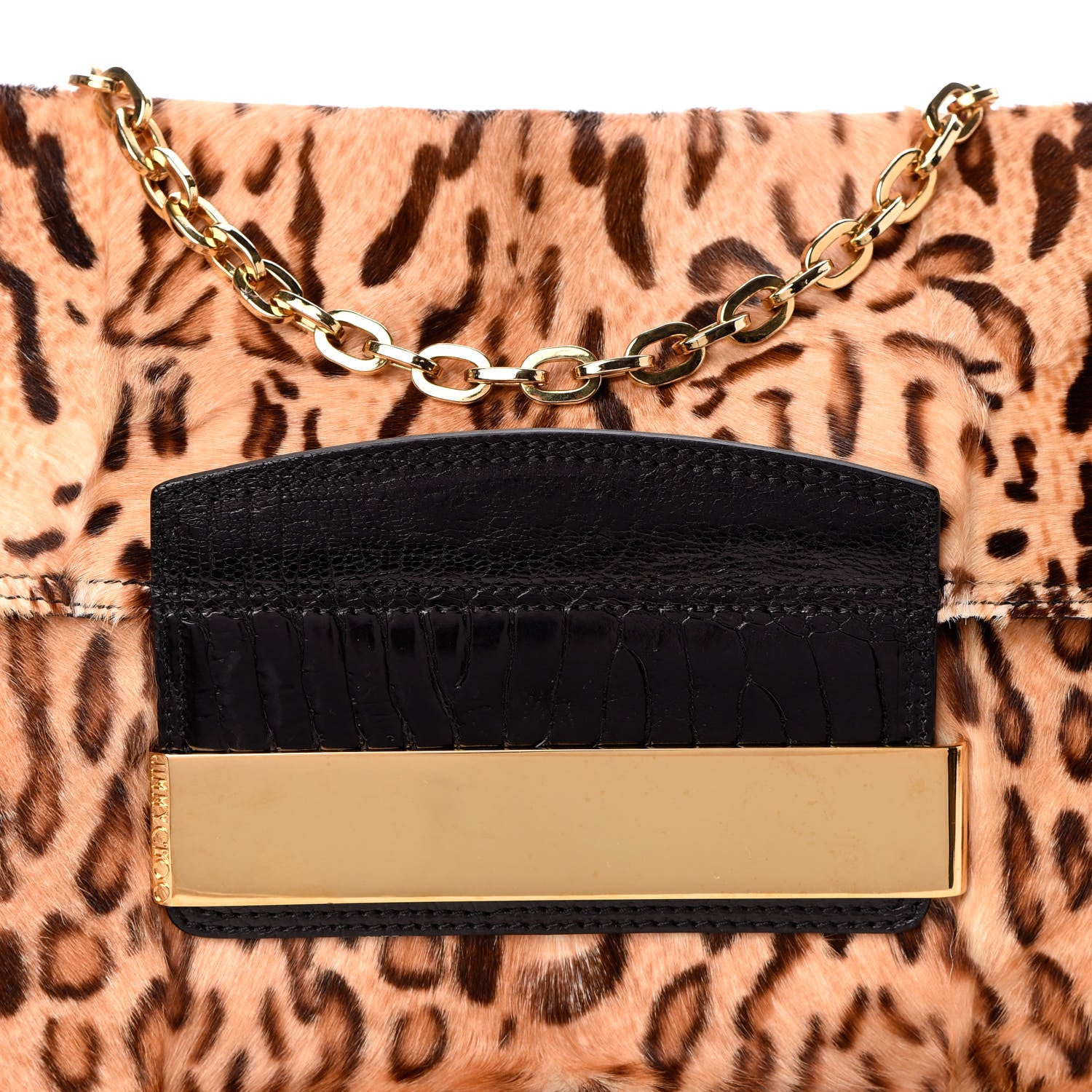 Jimmy Choo Pony Fur Wildcat Print Carolina Clutch Bag 7 of 9