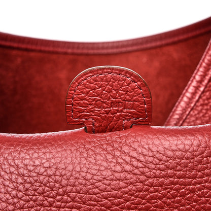 Hermes Taurillon Clemence Evelyne III GM Rouge H 7 of 8