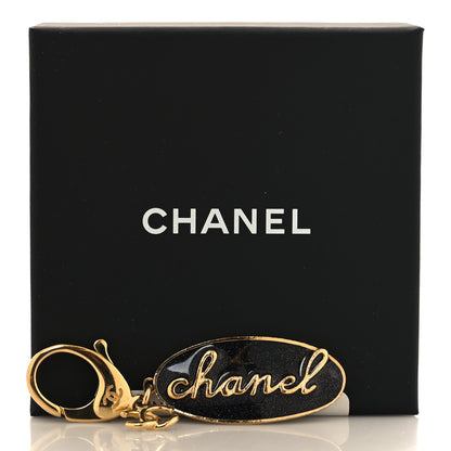 Chanel Metal Resin CC Logo Bag Charm Gold Pearly Black 4 of 4