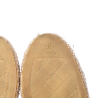 Chanel Lambskin CC Espadrilles 39 Beige Black 8 of 10